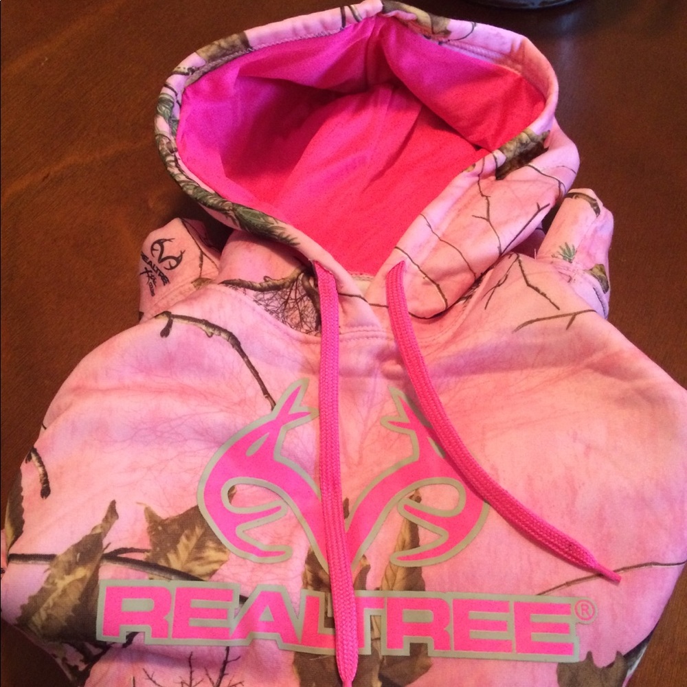 RealTree brand pink Camo sweatshirt